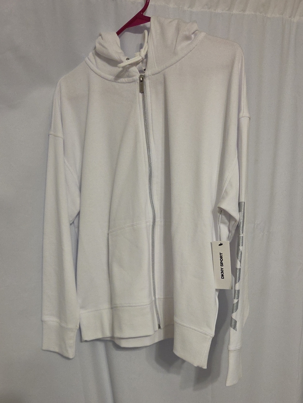 DKNY White Hoodie Jacket And Shorts